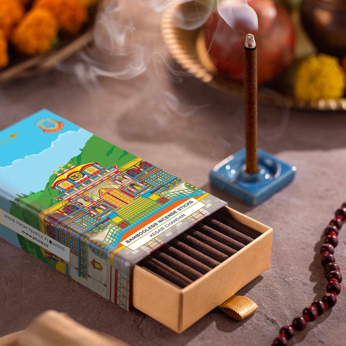 PHOOL BADRINATH KESAR CHANDAN BAMBOOLESS INCENSE STICKS